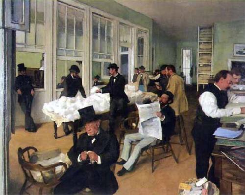 Edgar Degas A Cotton Office in New Orleans oil painting image